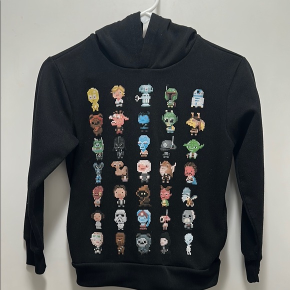 Black Hoodie with Pixel Art Star Wars Characters size sm - Picture 1 of 7